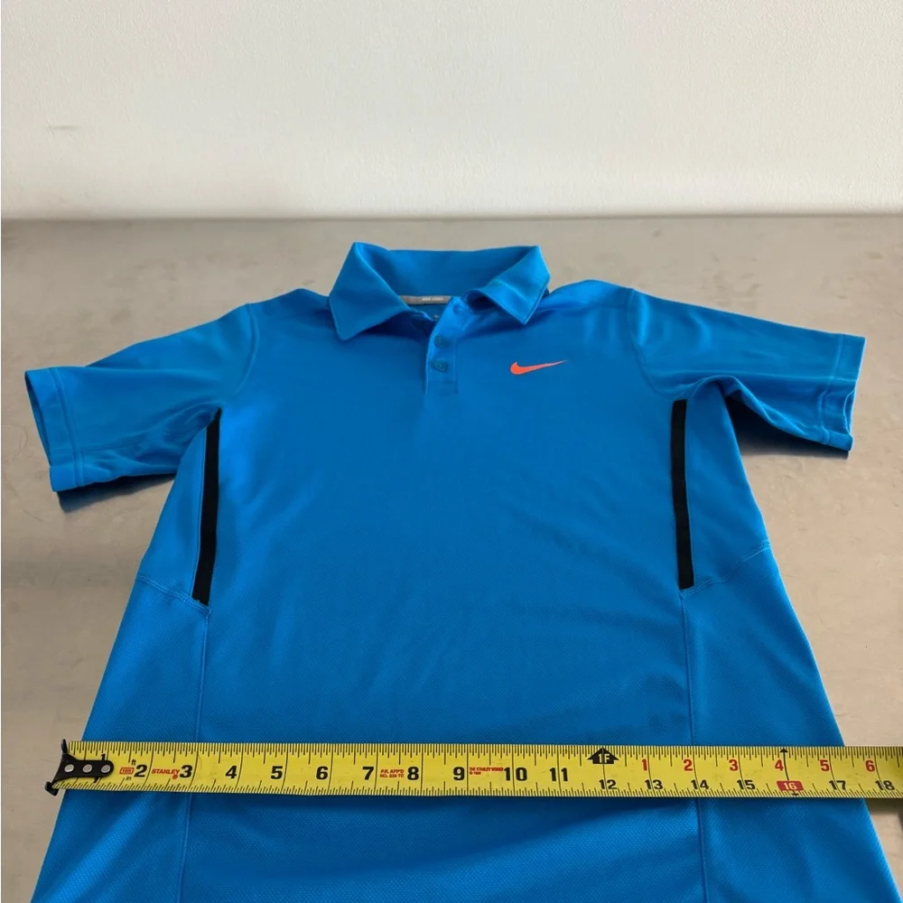 Nike Polo Shirt Blue and Orange Performance Fabric - Picture 6 of 9